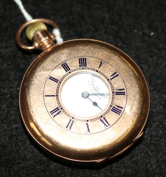 9ct gold Elgin National Watch Co. half-hunter pocket watch